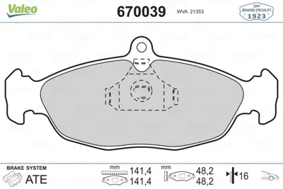 valeo-670039-fren-balatasi-on