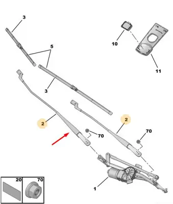 psa-6429fg-sol-silecek-kolu