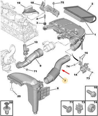psa-1434h1-hava-filtre-hortumu