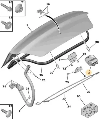 psa-98047711zd-bagaj-kapak-cekme-kolu