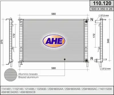 BEHR CR 1356 000S Su Radyatörü 4S6H/8005/CA