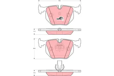 TRW GDB1527 Fren Balatası Arka 34211163833, 34211164581, 34211164582, 34212157576, 34212180421, 34212357231, 34213403241, 34216750160, 34216752632, 34216761240