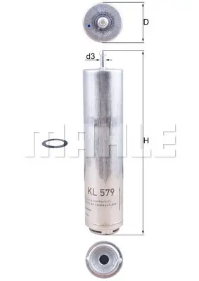 MAHLE KL 579D Yakıt Fıltresı 13327793672