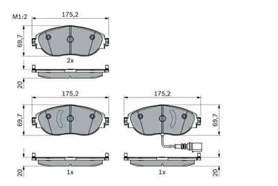 BOSCH 0986424285 Fren Balatası Ön 8V0698151C