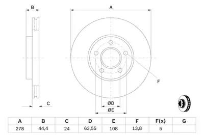 BOSCH 0986479069 Fren Dıskı Ön 2T14/1125/CC