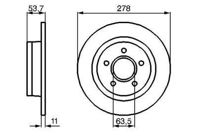 BOSCH 0986479070 Fren Dıskı Arka 2T14/2A315/BC