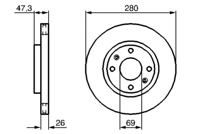 BOSCH 0986479229 Fren Dıskı Ön 517123D300/5171238300