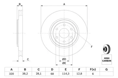 BOSCH 0986479357 Fren Dıskı Ön 40206/EB320