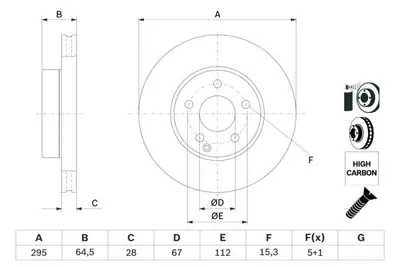 BOSCH 0986479407 Fren Dıskı Ön A2044210712