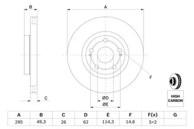BOSCH 0986479454 Fren Dıskı Ön 43512/0F010