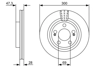 BOSCH 0986479537 Fren Dıskı Ön 517123K110