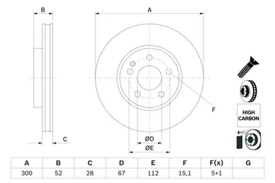 BOSCH 0986479D57 Fren Dıskı Ön A4474210312