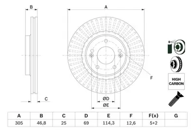 BOSCH 0986479E42 Fren Dıskı Ön 51712D7000