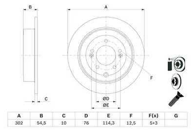 BOSCH 0986479E43 Fren Dıskı Arka 58411D3000
