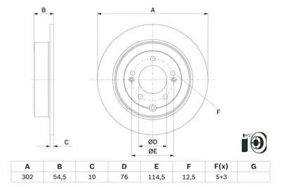 BOSCH 0986479E45 Fren Dıskı Arka 58411D7000