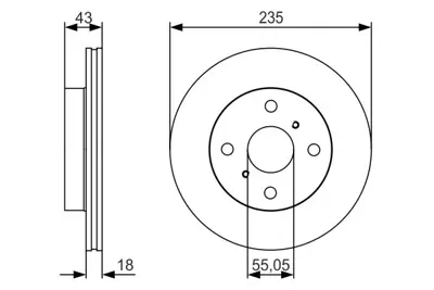 BOSCH 0986479S46 Fren Dıskı Ön 43512/52020