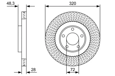 BOSCH 0986479W04 Fren Dıskı Ön 7T4Z/1125/AA