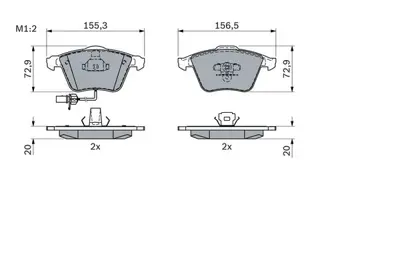 BOSCH 0986494104 Fren Balatası Ön 4F0698151D