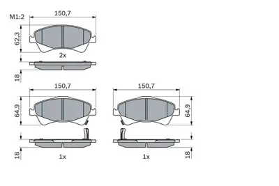 BOSCH 0986494187 Fren Balatası Ön 04465/0F010