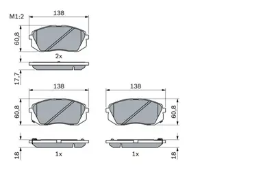 BOSCH 0986494559 Fren Balatası Ön 581012SA50/581013ZA10/58101B2A60/58101D7A50