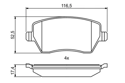 BOSCH 0986494856 Fren Balatası Ön 7701209164