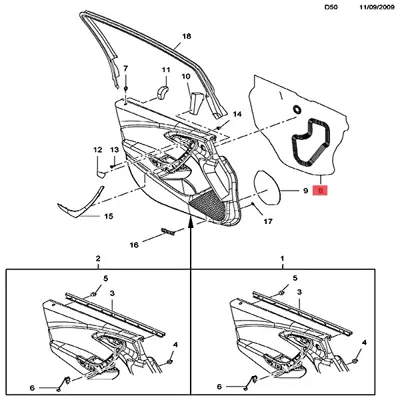GM 13387027 Sol Kapı İç İzolasyon Folyosu