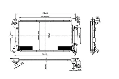 KALE 366200 RADYATÖR 366200 COROLLA 1.4 1.6 VVTI (600x348x16) BRAZING MT