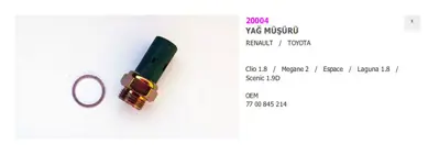 BMBT 20004 YAĞ MÜŞÜRÜ 20004 CLIO 1.8İ LAGUNA MEGANE-II KALIN DİŞ