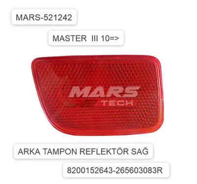 MARS 521242 TAMPON REFLEKTÖRÜ ARKA SOL 521242 MASTER III 10->