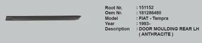 ROOT 151152 KAPI ÇITASI ARKA SOL 181286480 151152 TEMPRA