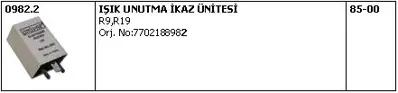 UNUVAR 1025 KAPI IŞIK UNUTMA RÖLESİ 982.2 R9 11 7702188982