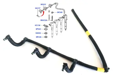 WINTECH 0500406 ENJEKTÖR DÖNÜŞ HORTUMU 0500406 FOCUS-II (04-11) C-MAX 1.6 TDCI