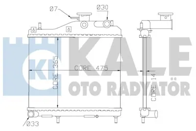 KALE 358200 Radyatör 358200 Accent Admıra 1.5 Crdı (02 05) (360x471x16)brazıng Mt 2531025810, 1283122, 8MK376762071, 54M21, 67049, 6455Q7, E164163, 96176820, 9617682080