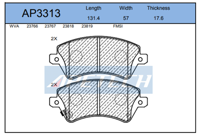 APETECH AP3704 Disk Balata Arka Ap3704 Corolla (19-) 0446602400