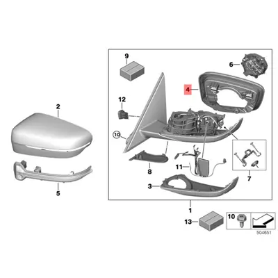 BMW 51167498194 Sağ Ayna Çerçevesı 51167498194