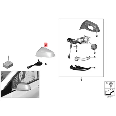 BMW 51167292745 Sol Ayna Kapağı 51167292745