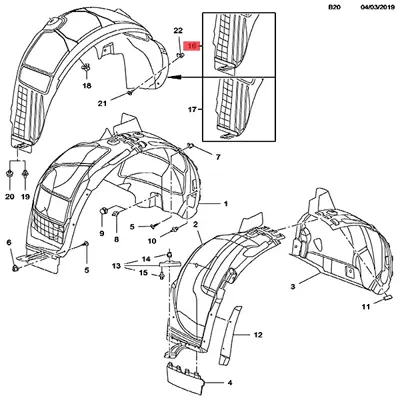 GM 13271415 Davlumbaz Arka Sağ