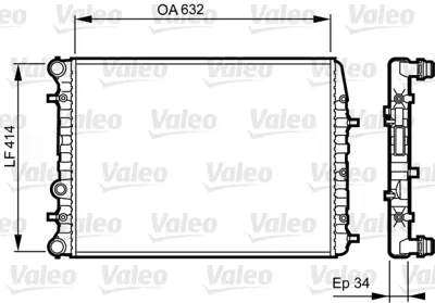 BEHR CR 505 000S Su Radyatörü 6Q0121253R, 6Q0121253Q, 6Q0121253M, 6Q0121253L, 6QE121253B, 6Q0121253AD, 6LL121253, 6QE121253A, 6Q0121253AER, 6Q0121253AG
