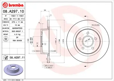 DELPHI BG3873T Fren Dıskı Arka 2T14/2A315/AC