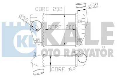 KALE 342200 Turbo Radyatörü 4F0145805AA, 4F0145805AD, 4F0145805J, 4F0145805S, 4F0145805M, 4F0145805R, 4F0145805SS, 3B0145805F, 7103112, 8ML376899071