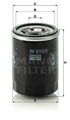 MANN FILTER W 610/6 Yag Fıltresı 04154PR3E00