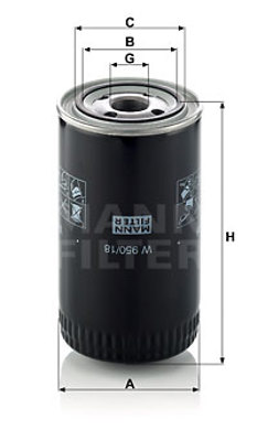 MANN FILTER W 950/18 Yag Filtresi 1/240/388/H/1