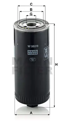 MANN FILTER W 962/6 Yag Filtresi 0150/15/75.20