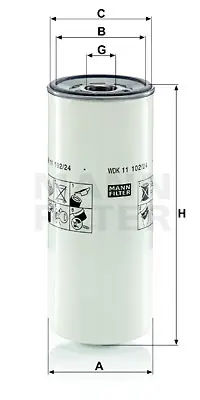 MANN FILTER WDK 11 102/24 Yakıt Fıltresı 20405160, 20972293, 20875672, 20972295, 21879886, 22988765, 23044511, 21145173, 7420875666, 7420972291