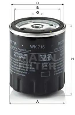 MANN FILTER WK 716 Yakit Filtresi 000/092/90/01