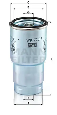 MANN FILTER WK 720/2 X Yakıt Fıltresı 2339064450000, R2L113ZA5A, V91114002, MQ901734, AY500TY002, 2339033010, 2339064450, R2L113ZA5, R2L113ZA5A9A, R2L113ZA5B9A