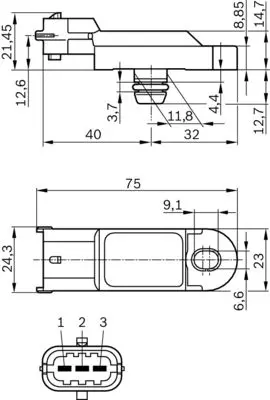 BOSCH 0281002996 Turbo Basınç Sensörü 55209194, 22365BC400, 2508500Q0C, 93857938, E1300A, 1320767, 8200168253, 1859084A50, 1859084A50000, S8100181