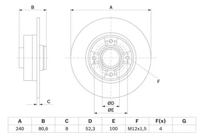 BOSCH 0986479007 Fren Dıskı Arka 432005338R, 7701207823, 8671018106, 8660001811, N000472055000, 30873324, 8200649356, 8200038252, 8200645712, 8200248554
