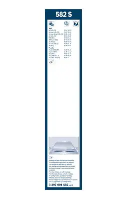 BOSCH 3397001582 Sılecek Süpürgesı Ön Takım 642305, 642306, 21155205070, 2115520507001, 2115520507003, 2115520507004, BE5H67330, BJ0E67330, 8250A116, 8250A174