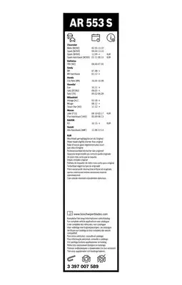 BOSCH 3397007589 Sılecek Süpürgesı Ön Takım 3397007589